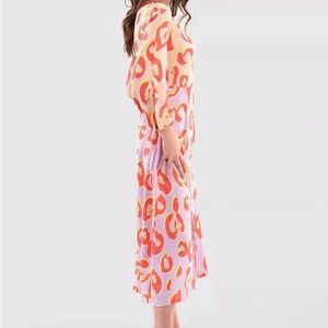 Closet London Red and White Long Sleeve Sundress with Bishop Sleeves
